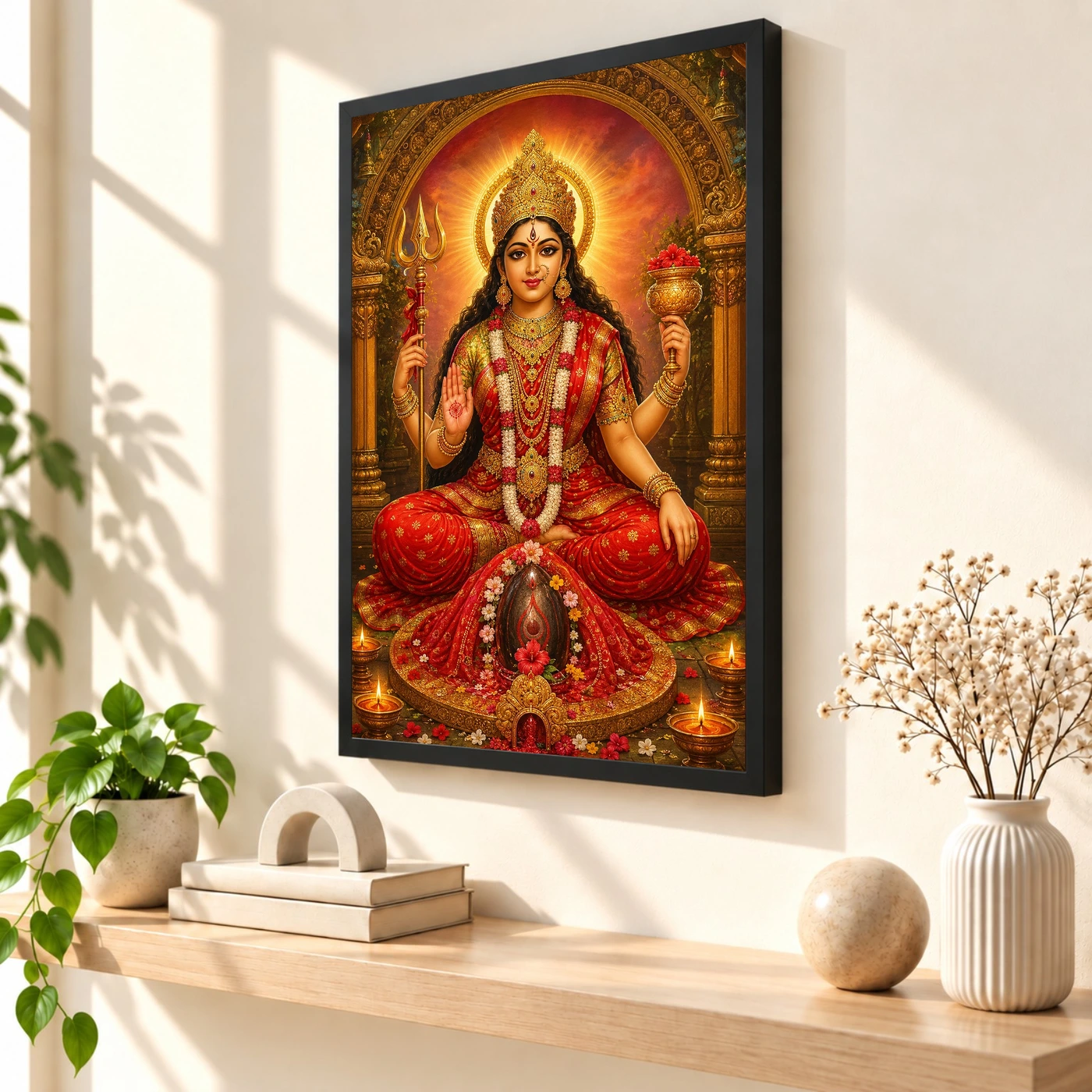 Kamakhya Devi Traditional Indian Miniature-Inspired Devotional Art Photo Frame, view 2