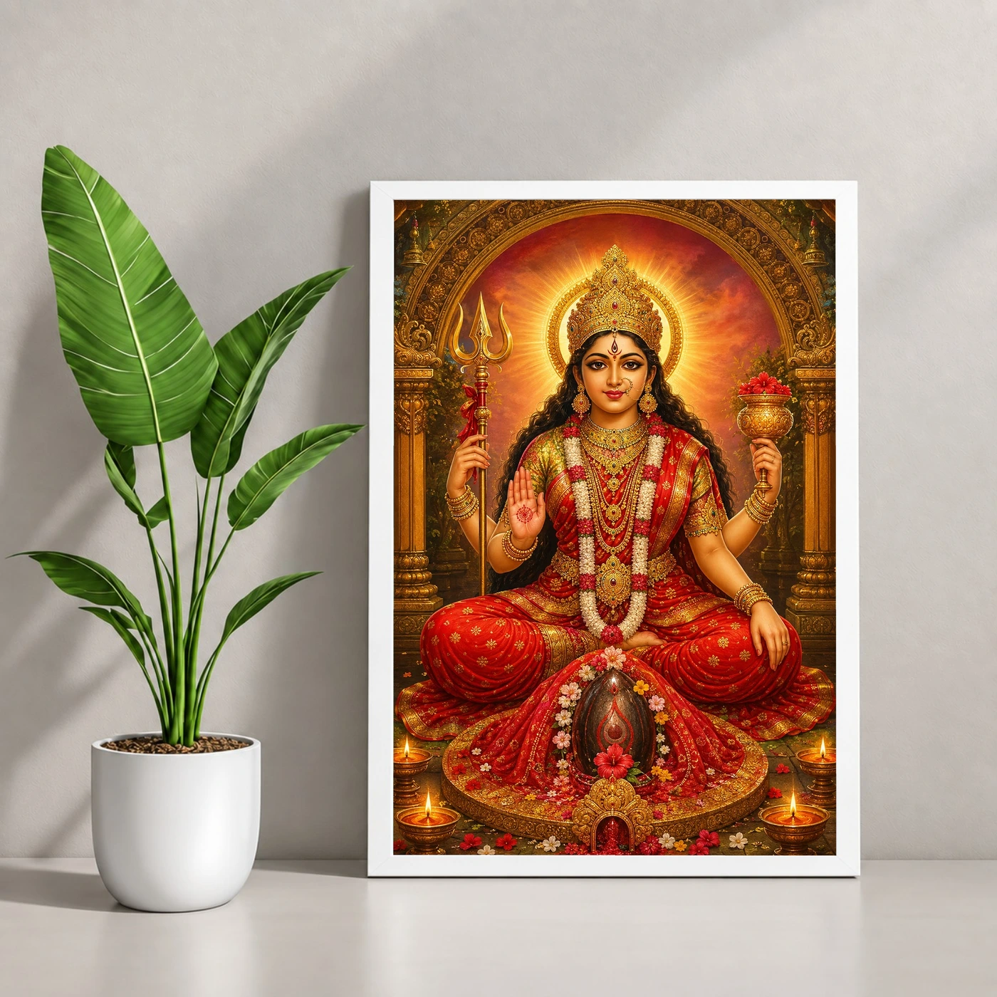 Kamakhya Devi Traditional Indian Miniature-Inspired Devotional Art Photo Frame, view 4
