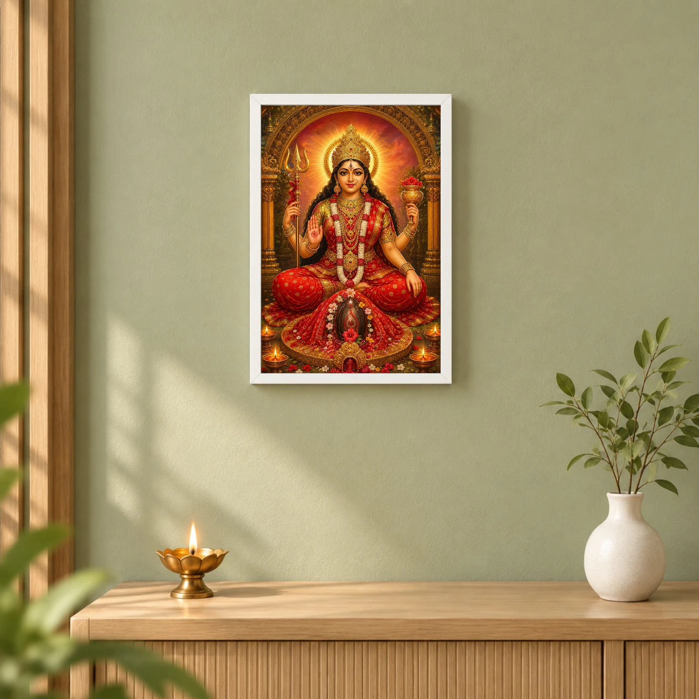Kamakhya Devi Traditional Indian Miniature-Inspired Devotional Art Photo Frame, view 6