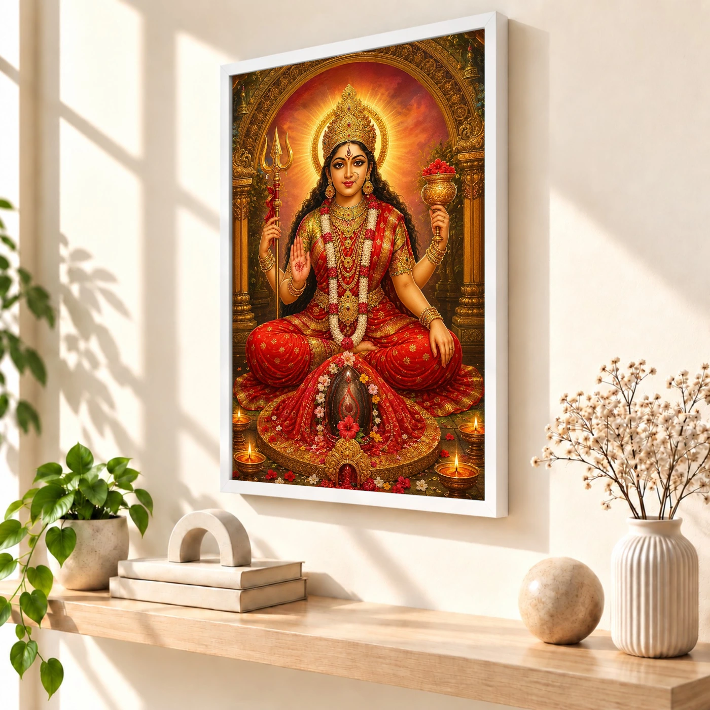 Kamakhya Devi Traditional Indian Miniature-Inspired Devotional Art Photo Frame, view 7
