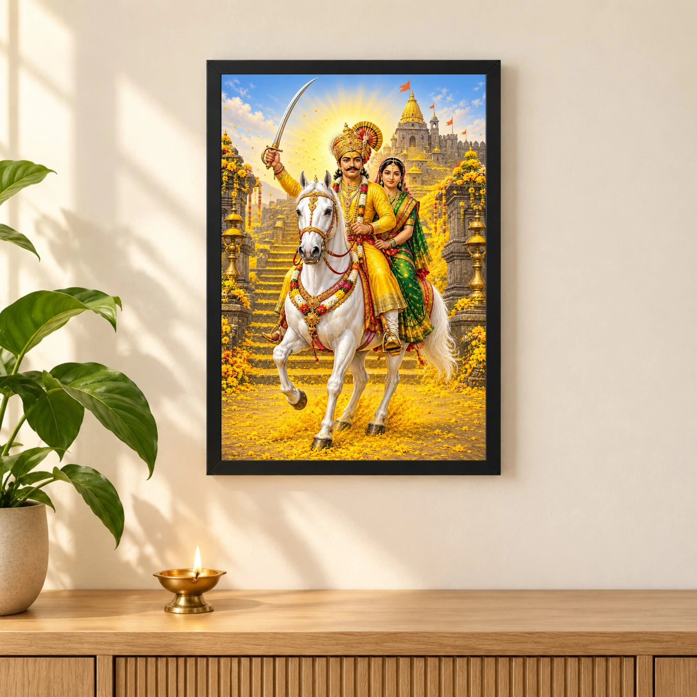 Khandoba Banai Jejuri Turmeric Photo Frame, view 3