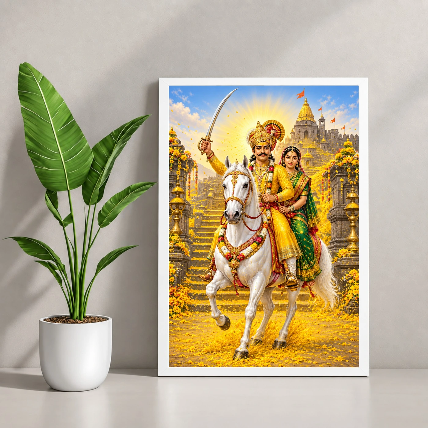 Khandoba Banai Jejuri Turmeric Photo Frame, view 4