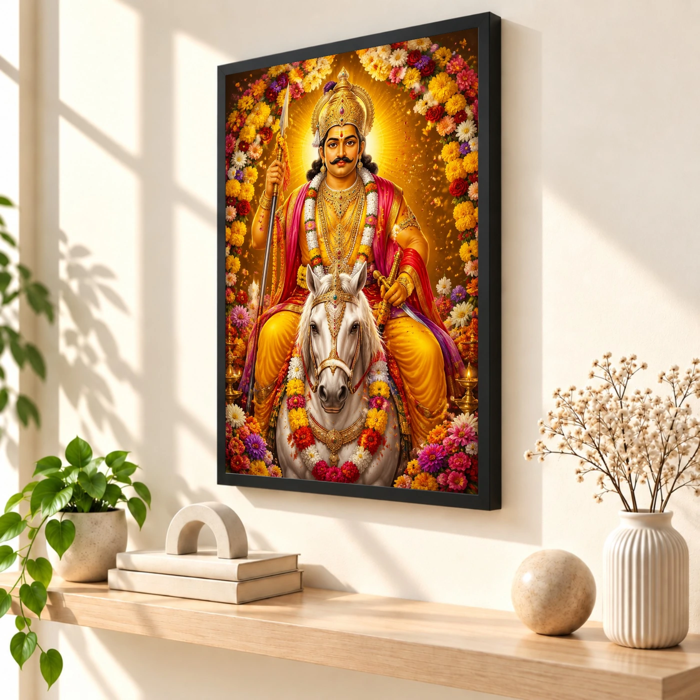 Khandoba Grand Festival Flower Decoration Photo Frame, view 2