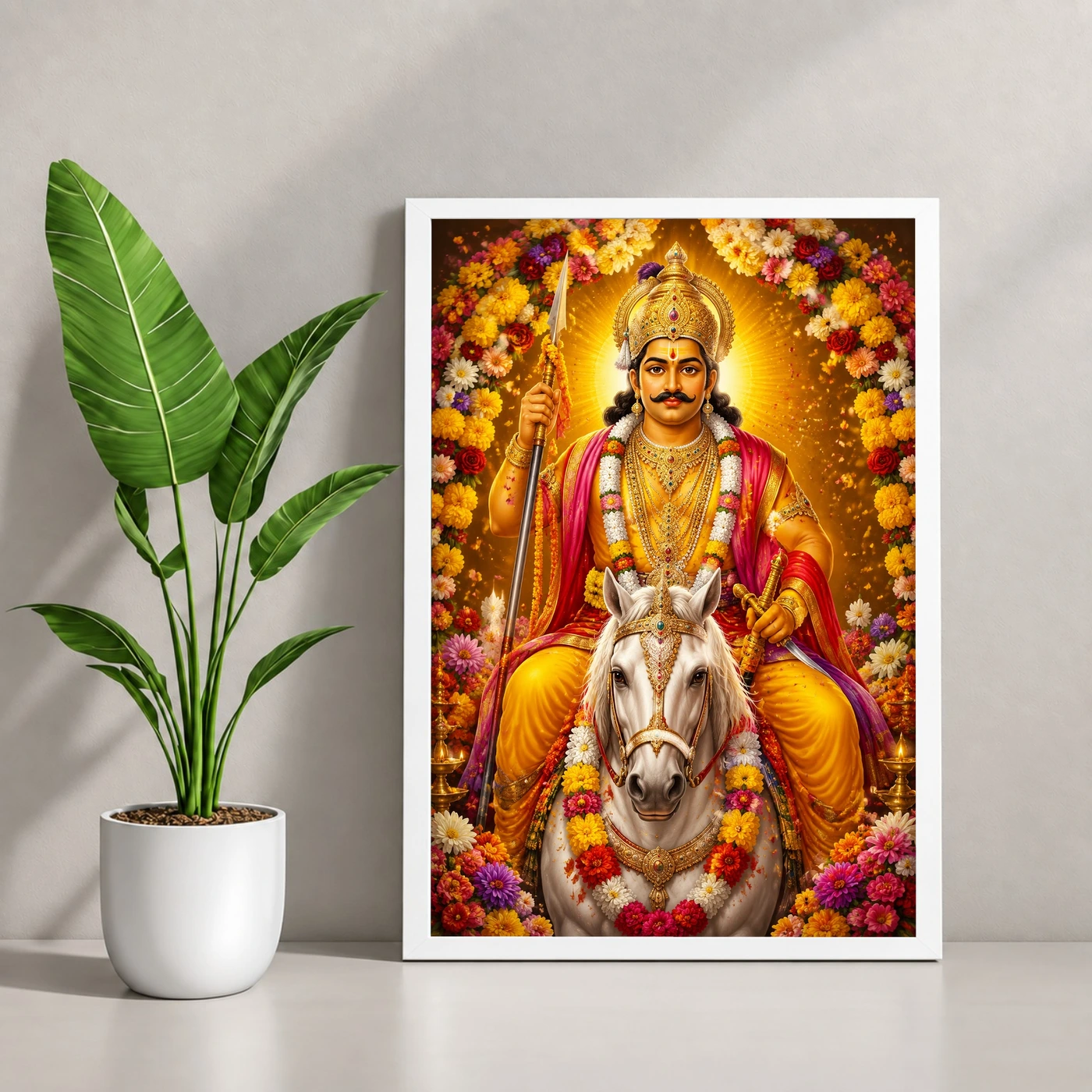 Khandoba Grand Festival Flower Decoration Photo Frame, view 4