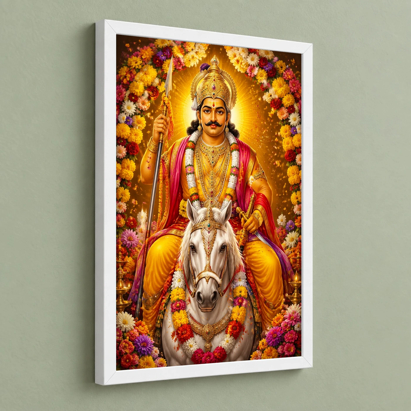 Khandoba Grand Festival Flower Decoration Photo Frame, view 5