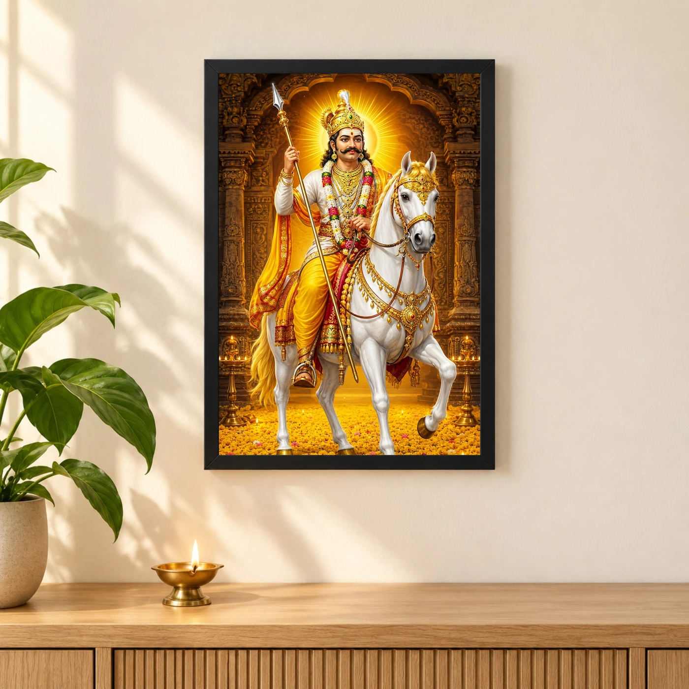Khandoba Heritage Temple Architecture Backdrop Photo Frame, view 3