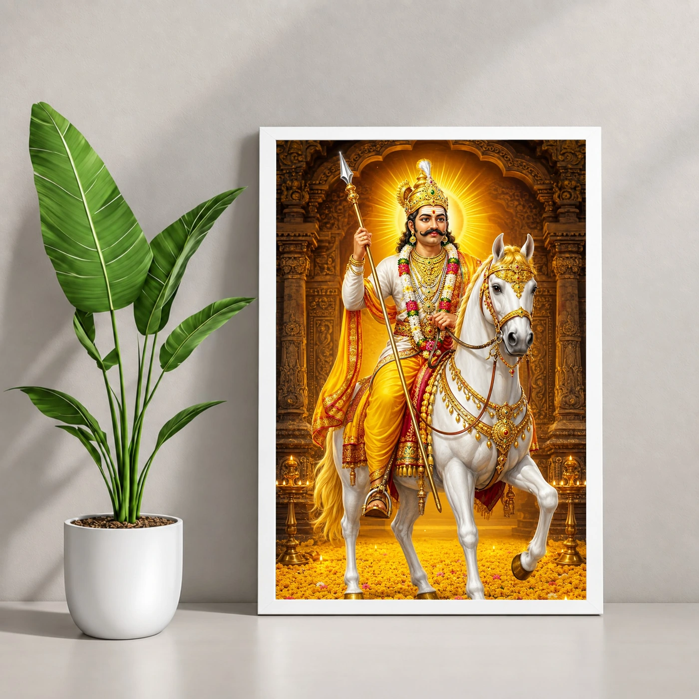 Khandoba Heritage Temple Architecture Backdrop Photo Frame, view 4