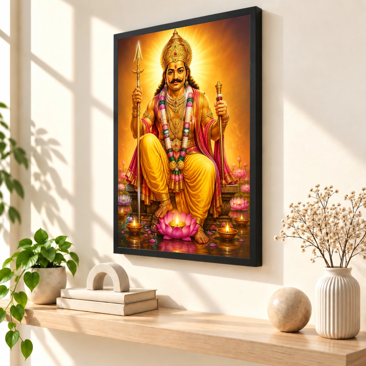 Khandoba Lotus And Diya Radiance Photo Frame, view 2
