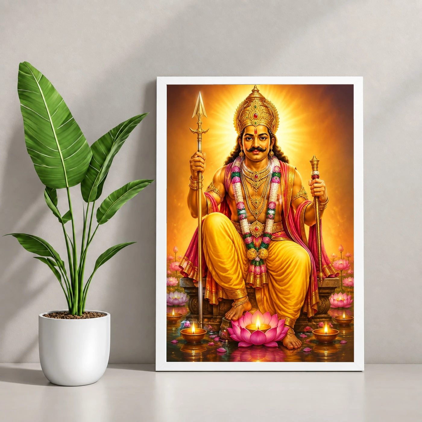 Khandoba Lotus And Diya Radiance Photo Frame, view 4