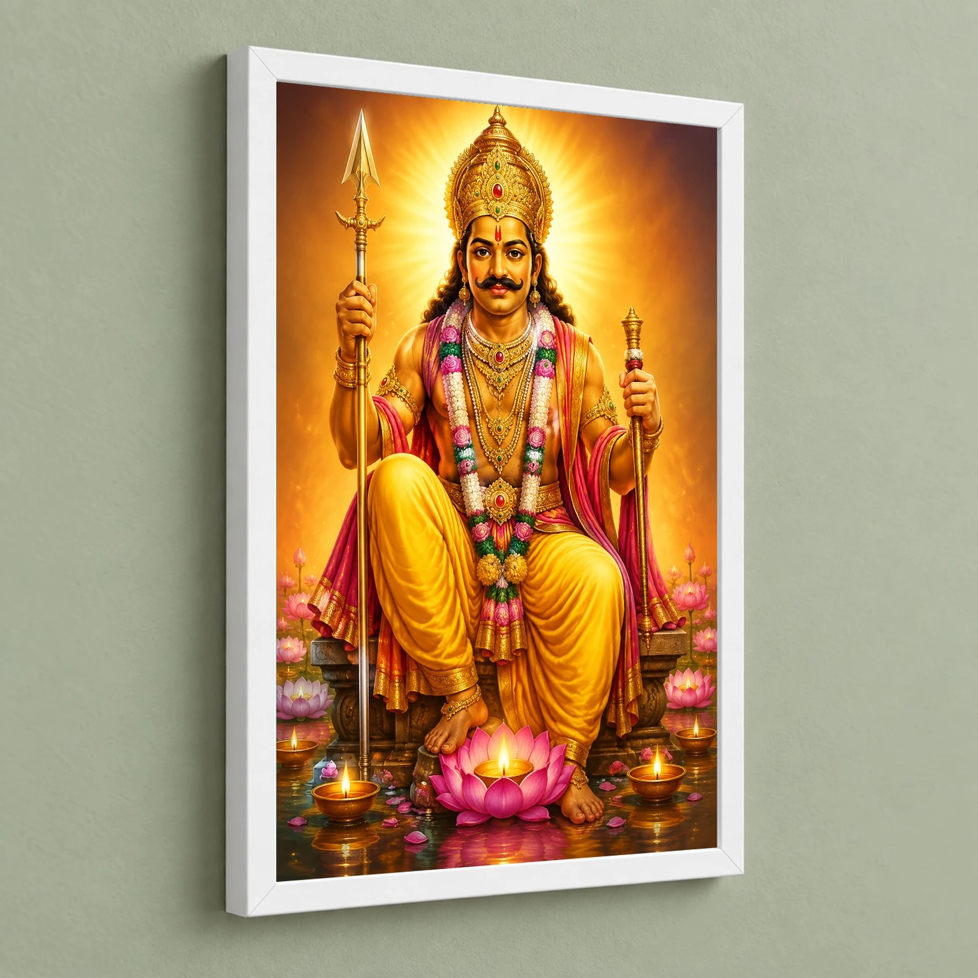 Khandoba Lotus And Diya Radiance Photo Frame, view 5