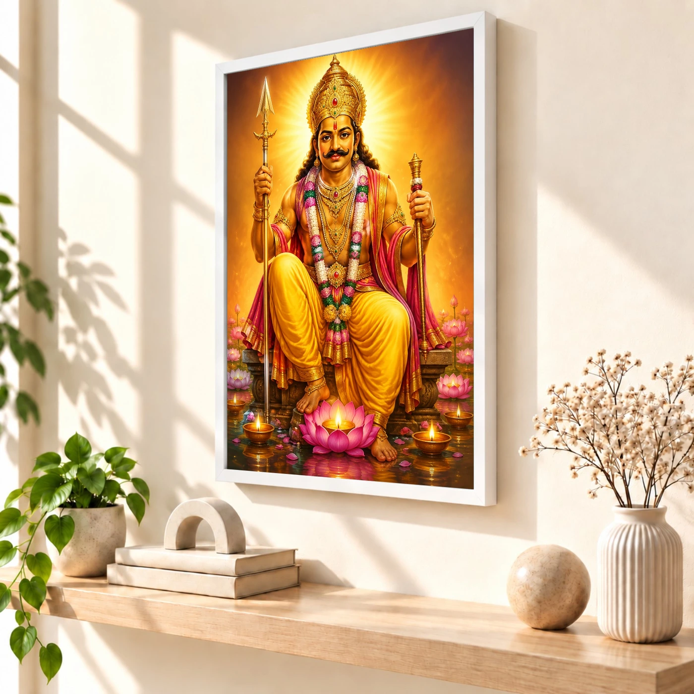 Khandoba Lotus And Diya Radiance Photo Frame, view 7