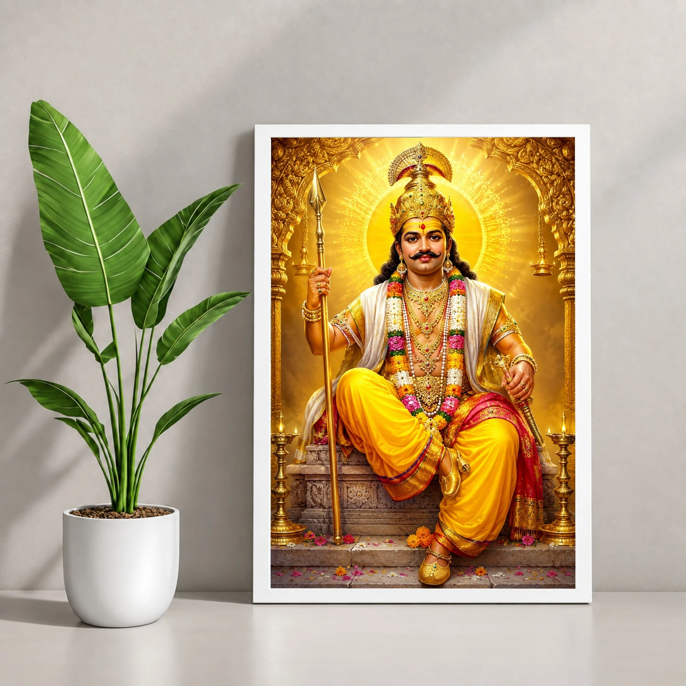 Khandoba Ornate Golden Temple Darshan Photo Frame, view 4