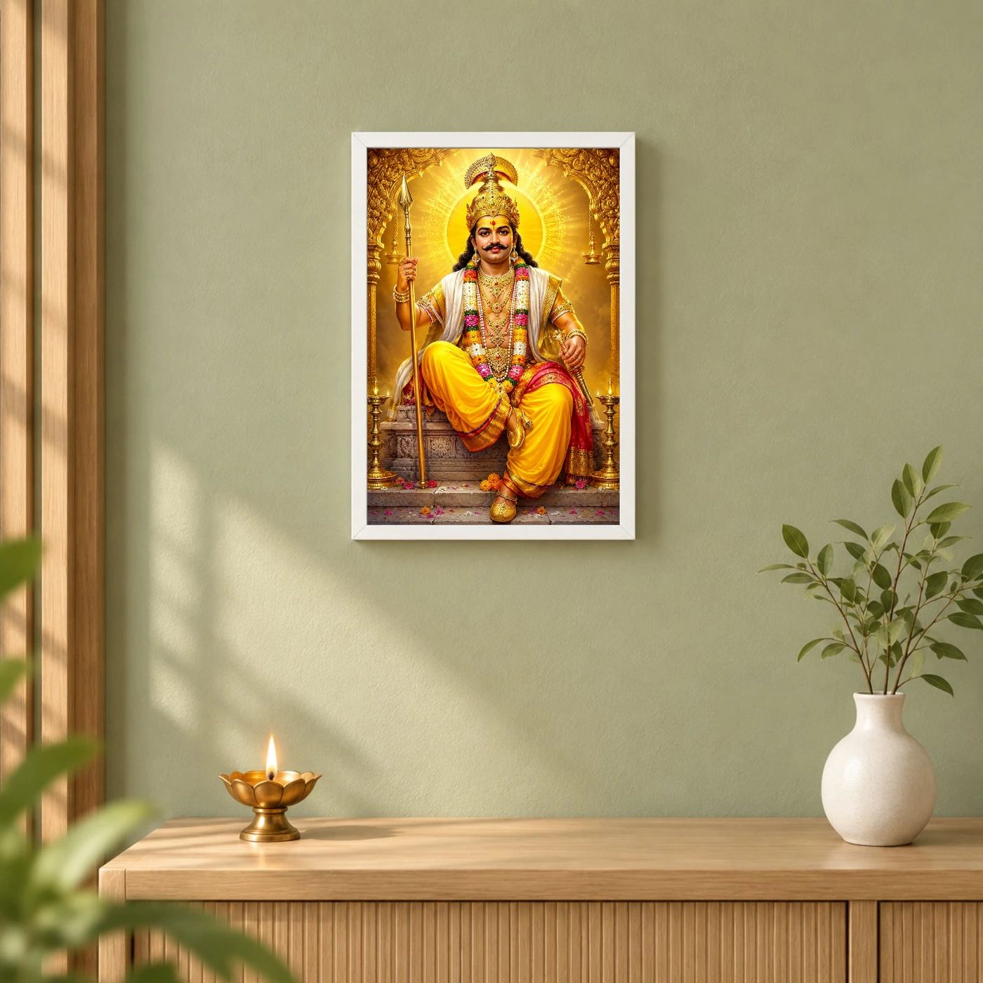Khandoba Ornate Golden Temple Darshan Photo Frame, view 6