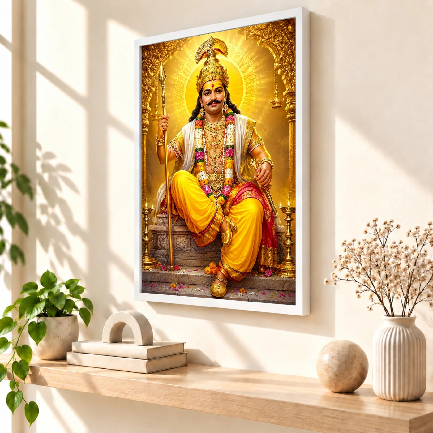 Khandoba Ornate Golden Temple Darshan Photo Frame, view 7