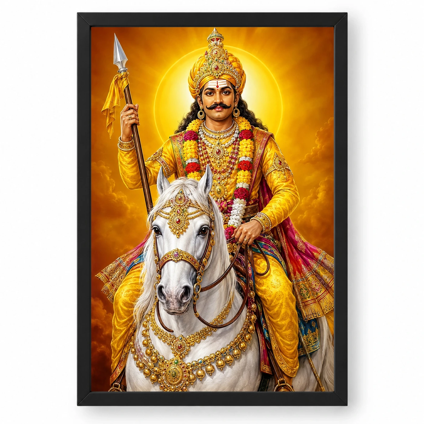 Khandoba Peaceful Home Mandir Composition Photo Frame