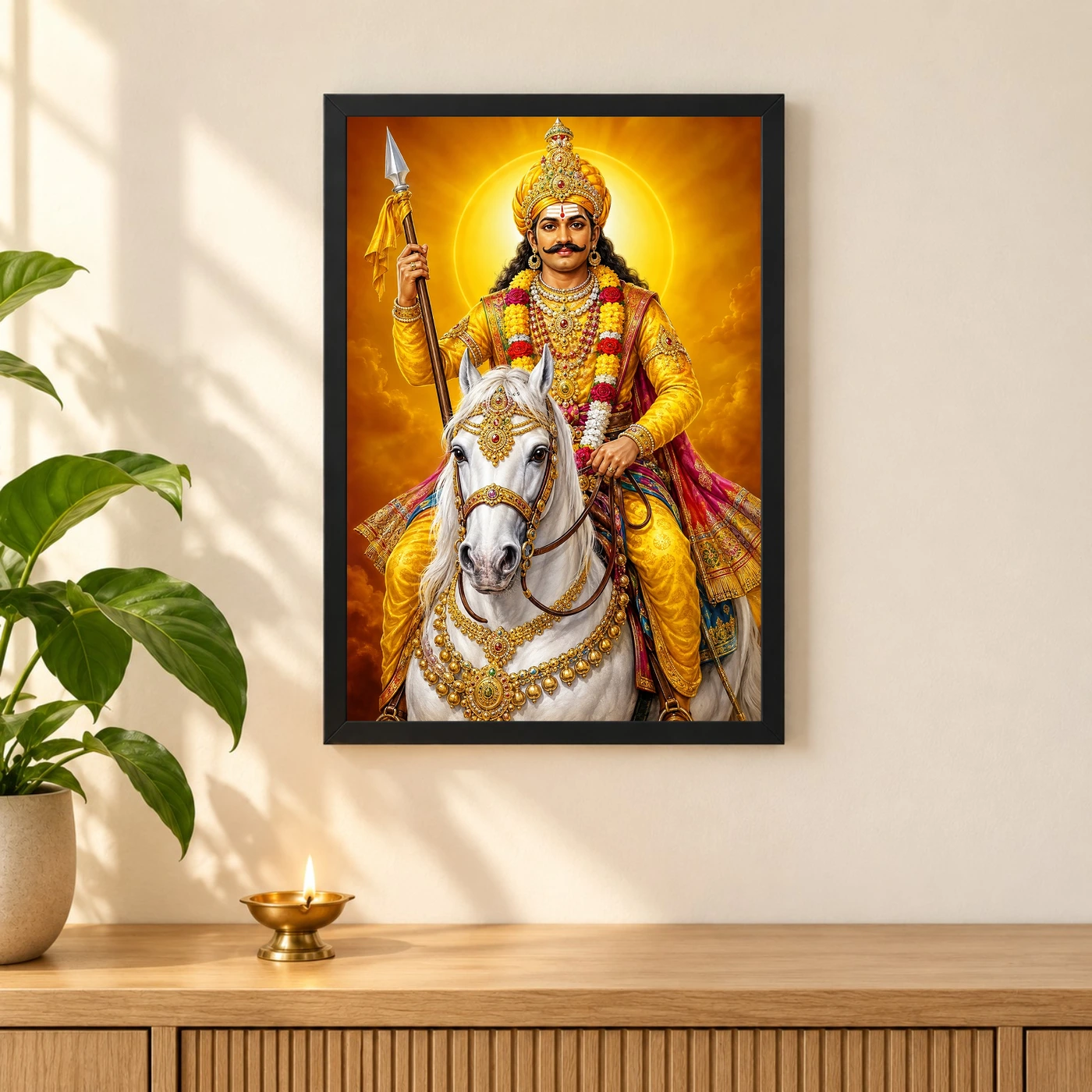 Khandoba Peaceful Home Mandir Composition Photo Frame, view 3