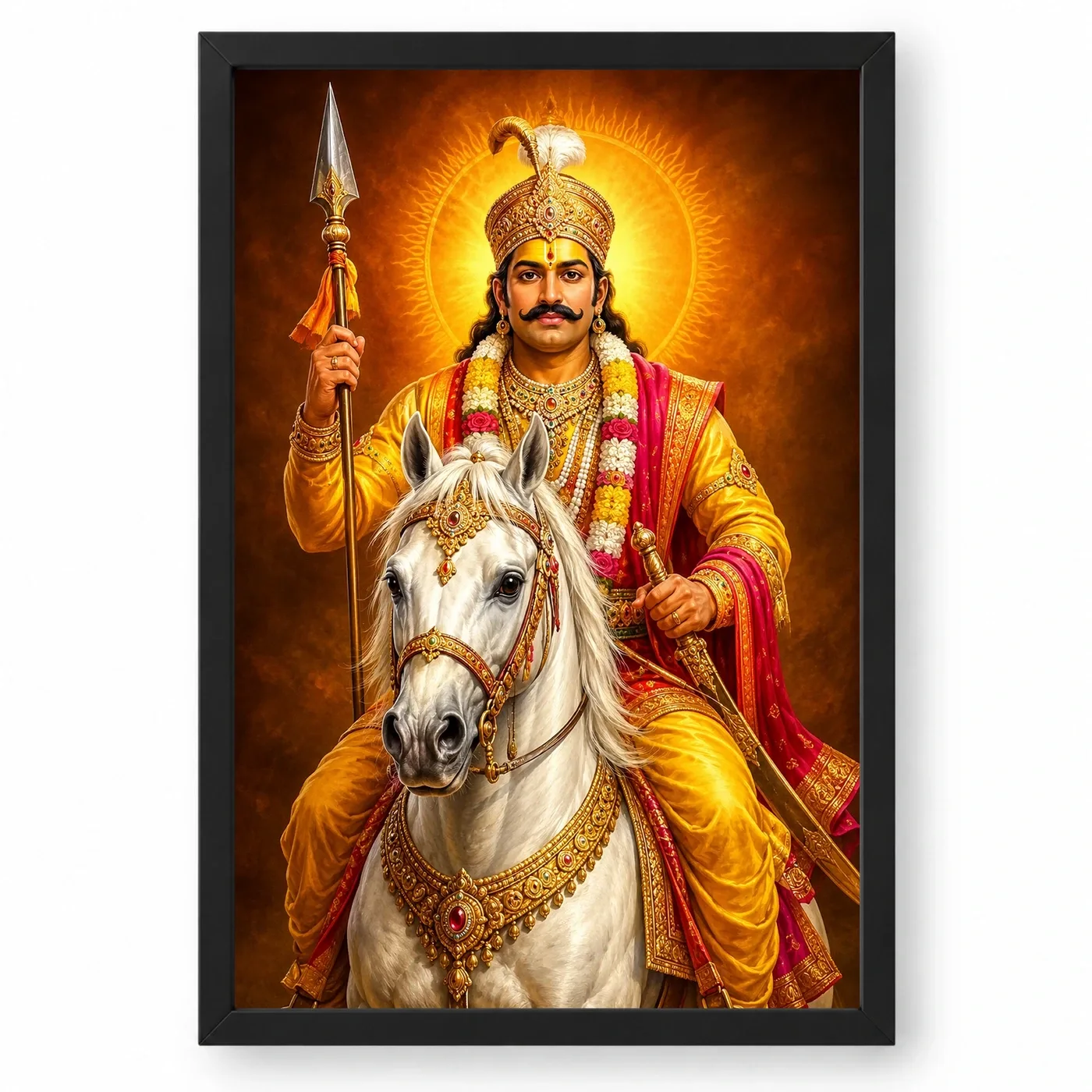 Khandoba Royal Jewel-Toned Portrait Photo Frame