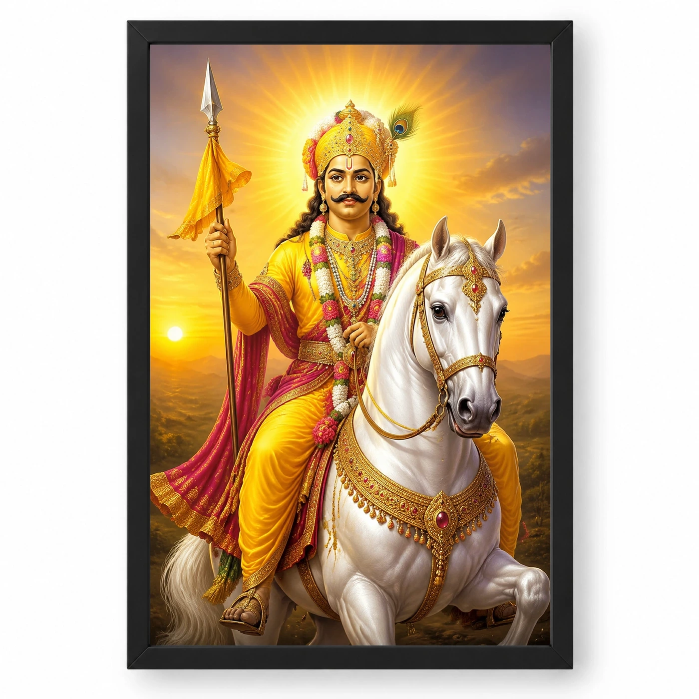 Khandoba Serene Sunrise Blessing Photo Frame