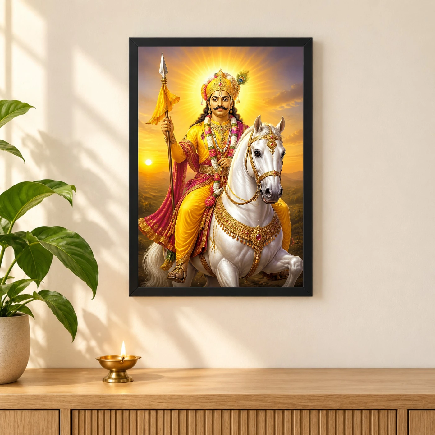 Khandoba Serene Sunrise Blessing Photo Frame, view 3