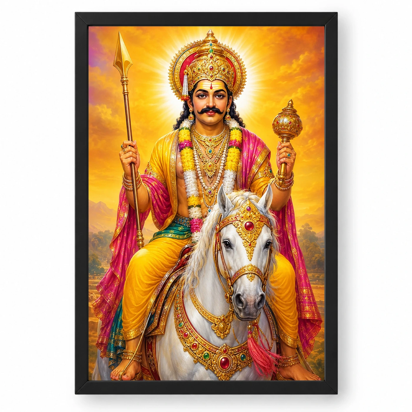 Khandoba Vivid Premium Spiritual Poster Art Photo Frame
