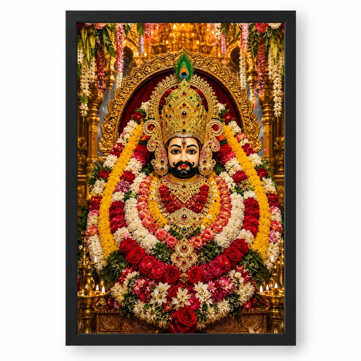 Khatu Shyam Grand Festival Flower Decoration Photo Frame