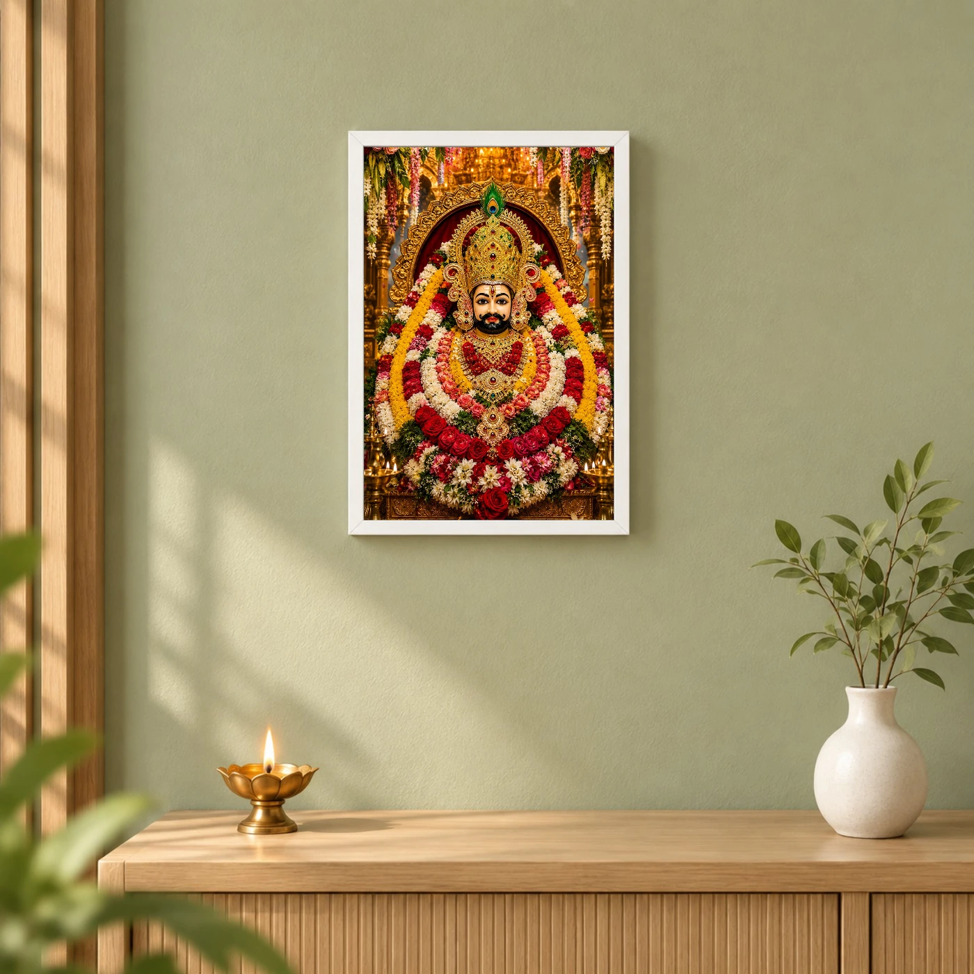 Khatu Shyam Grand Festival Flower Decoration Photo Frame, view 6