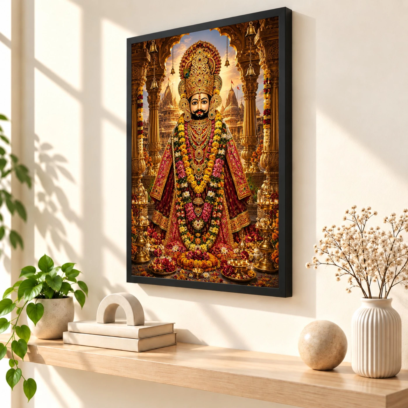 Khatu Shyam Heritage Temple Architecture Backdrop Photo Frame, view 2