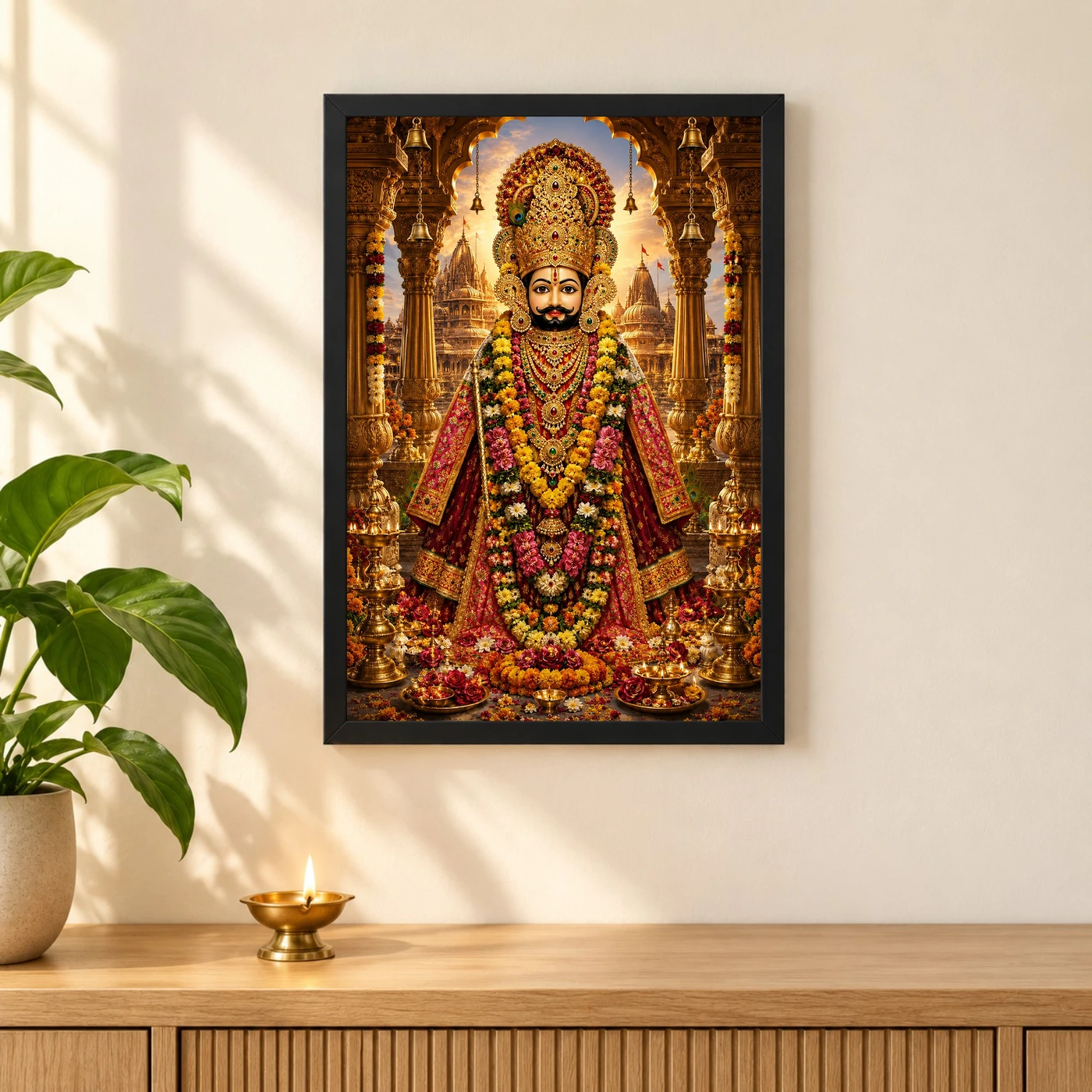 Khatu Shyam Heritage Temple Architecture Backdrop Photo Frame, view 3