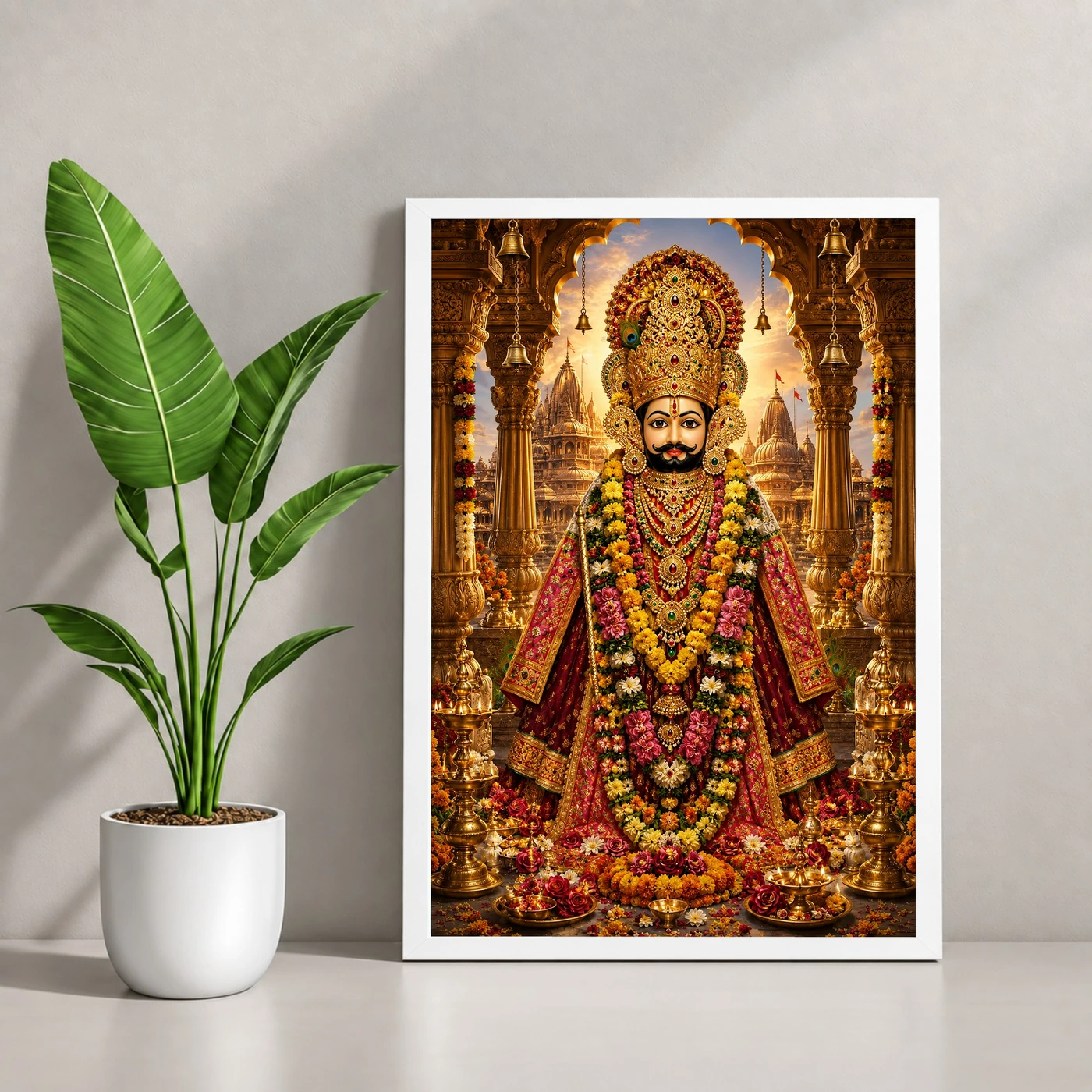 Khatu Shyam Heritage Temple Architecture Backdrop Photo Frame, view 4