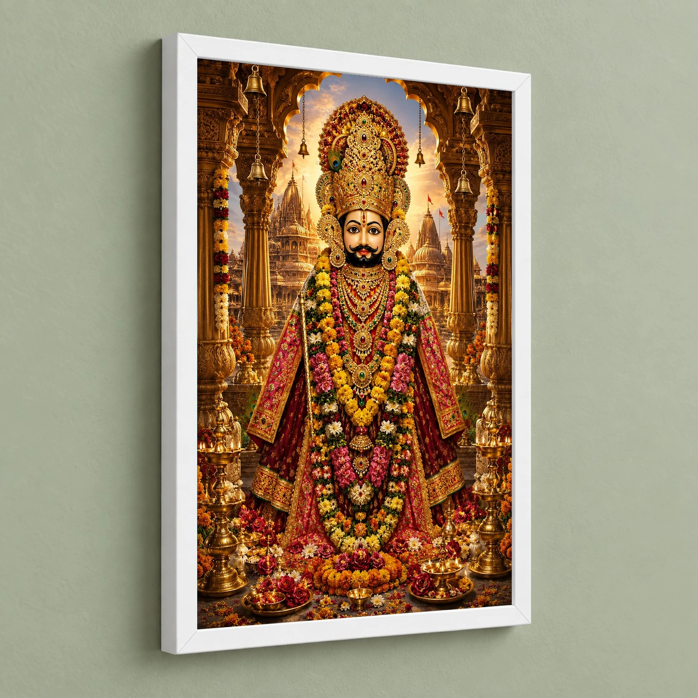 Khatu Shyam Heritage Temple Architecture Backdrop Photo Frame, view 5