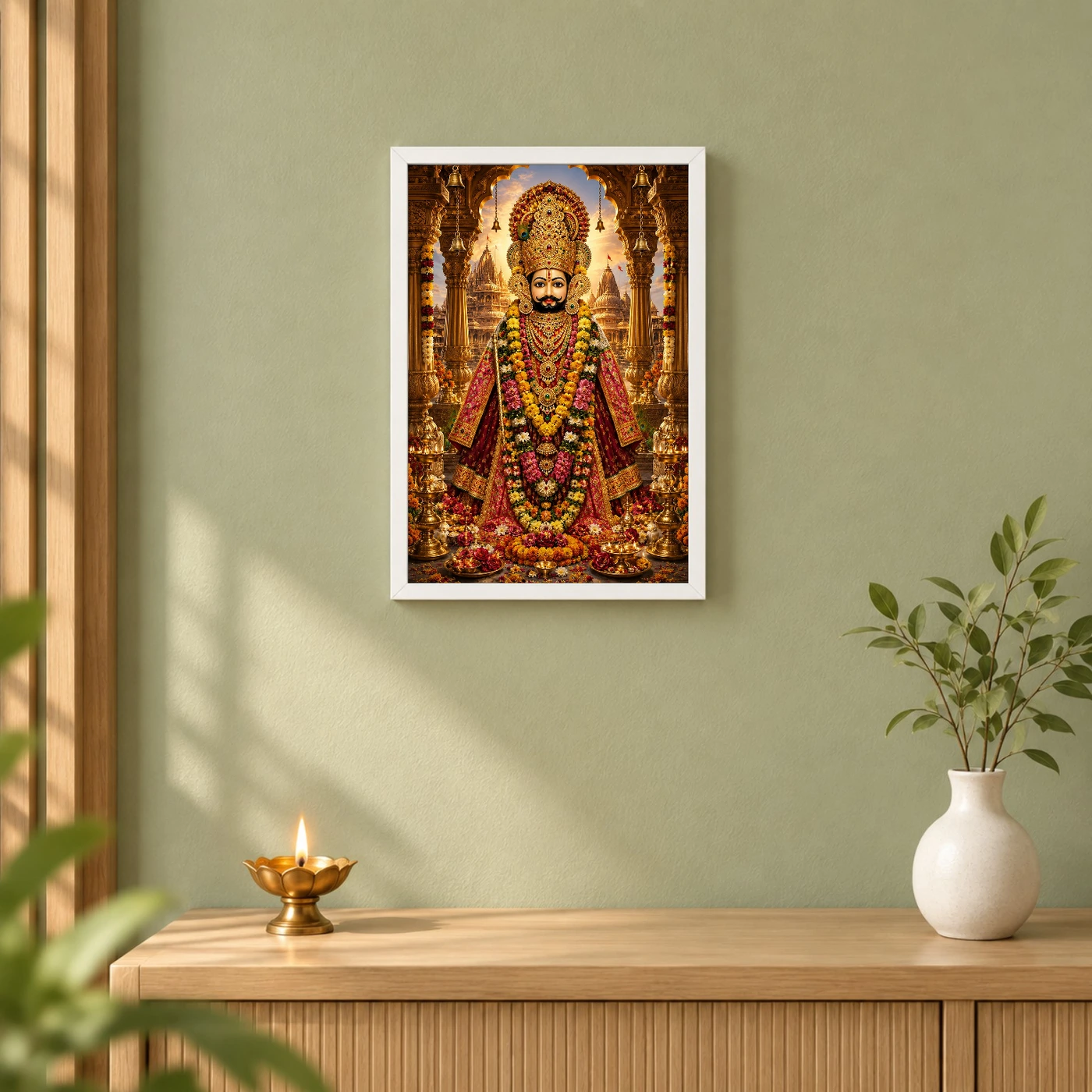Khatu Shyam Heritage Temple Architecture Backdrop Photo Frame, view 6