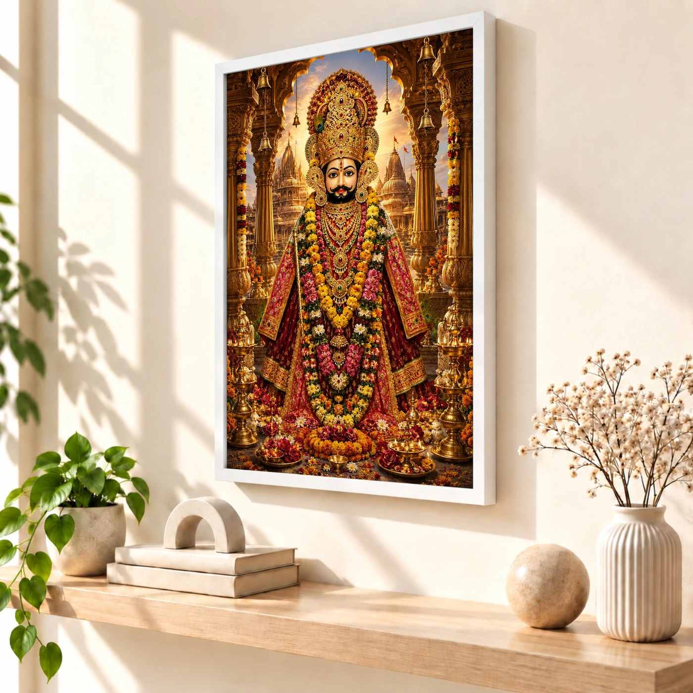Khatu Shyam Heritage Temple Architecture Backdrop Photo Frame, view 7