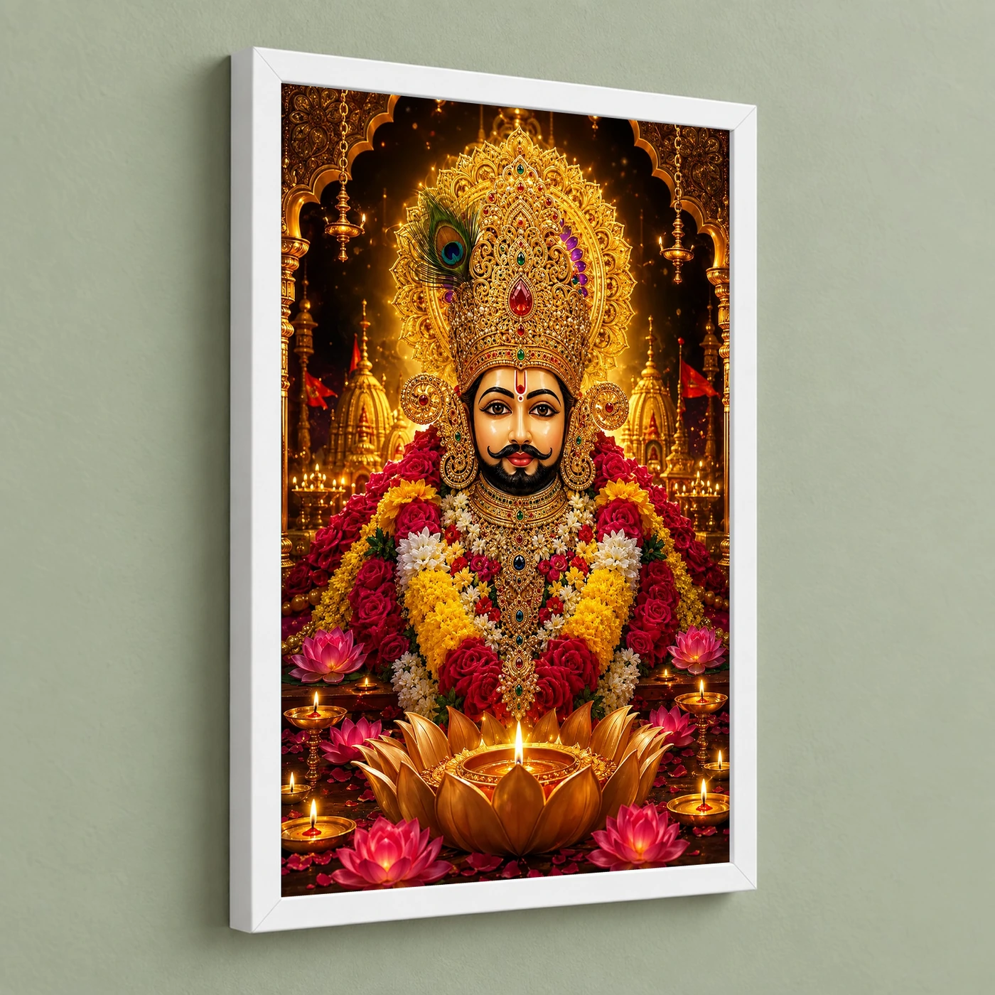 Khatu Shyam Lotus And Diya Radiance Photo Frame, view 5
