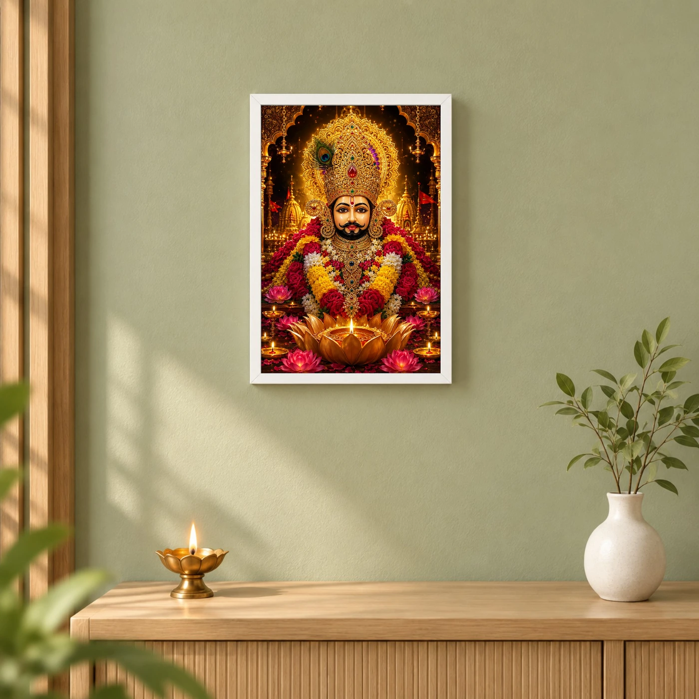 Khatu Shyam Lotus And Diya Radiance Photo Frame, view 6