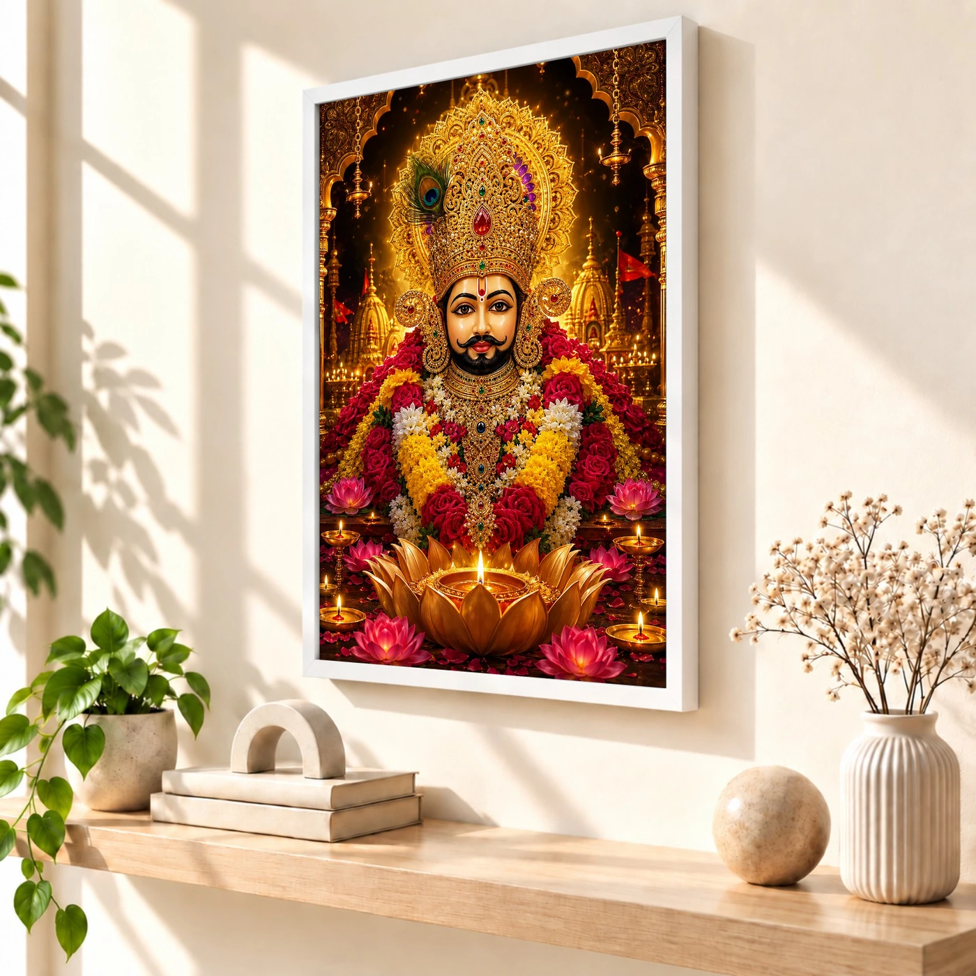 Khatu Shyam Lotus And Diya Radiance Photo Frame, view 7