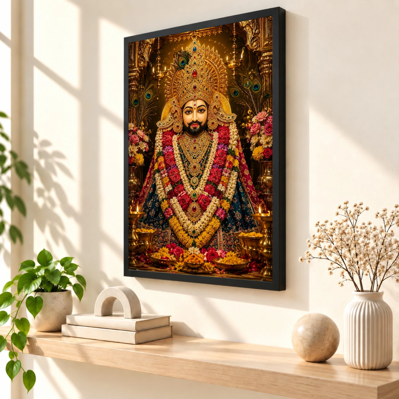 Khatu Shyam Peaceful Home Mandir Composition Photo Frame, view 2