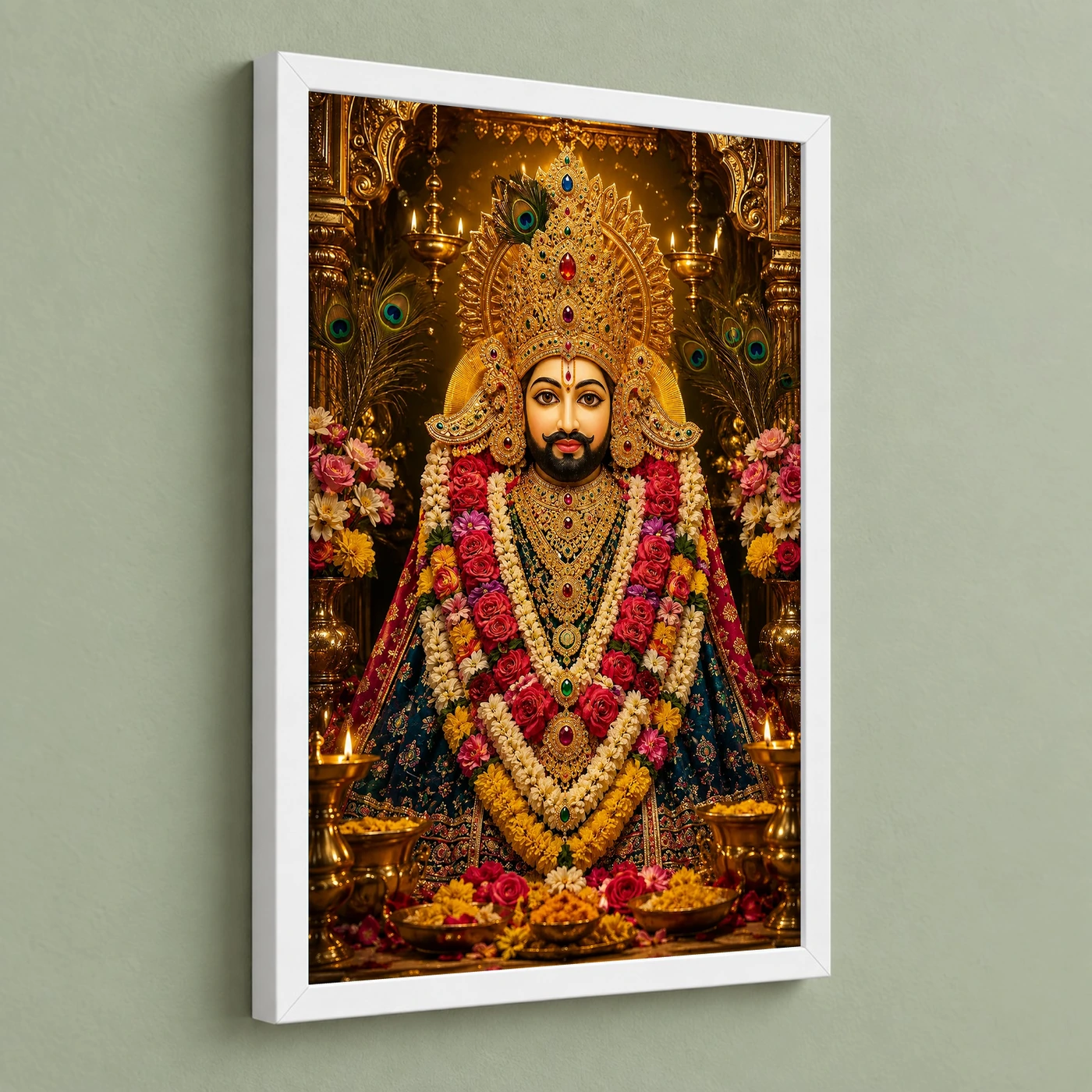 Khatu Shyam Peaceful Home Mandir Composition Photo Frame, view 5