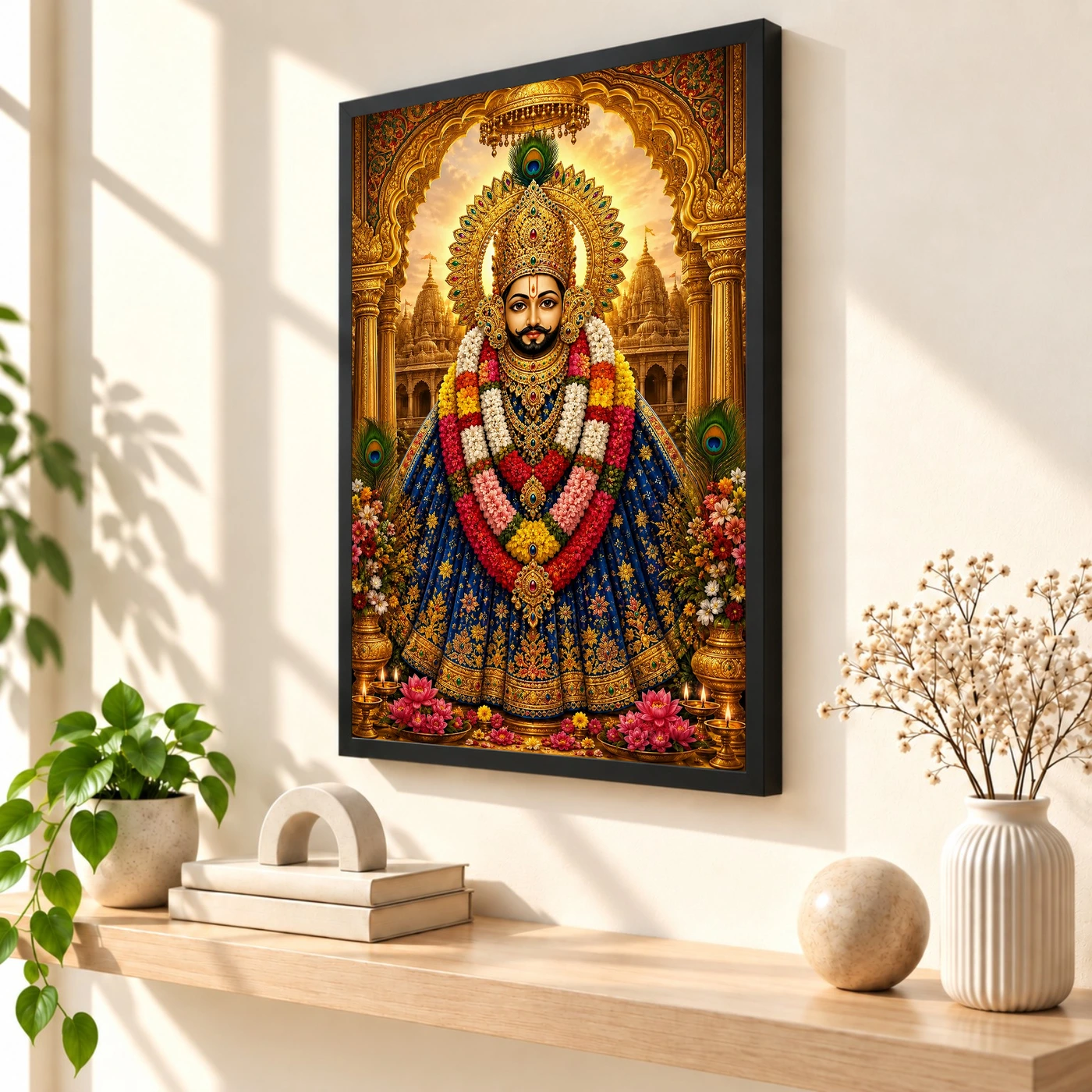 Khatu Shyam Traditional Indian Miniature-Inspired Devotional Art Photo Frame, view 2