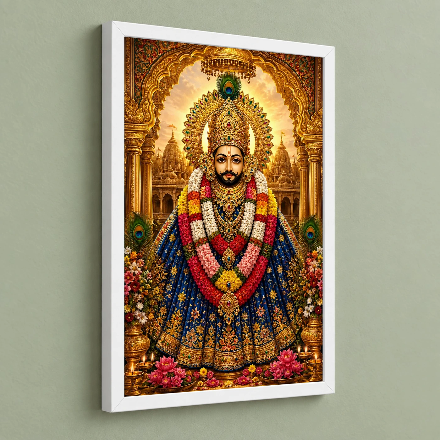 Khatu Shyam Traditional Indian Miniature-Inspired Devotional Art Photo Frame, view 5