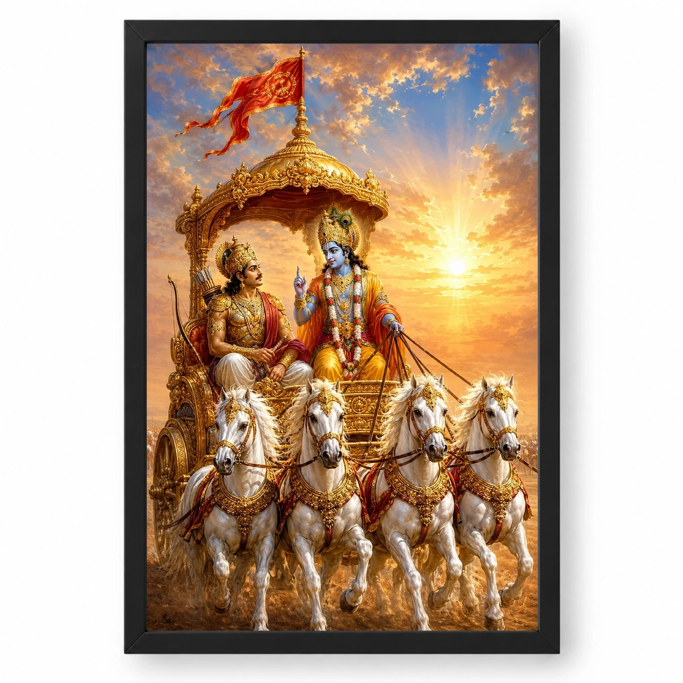 Krishna Arjuna — Bhagavad Gita Updesh Frame