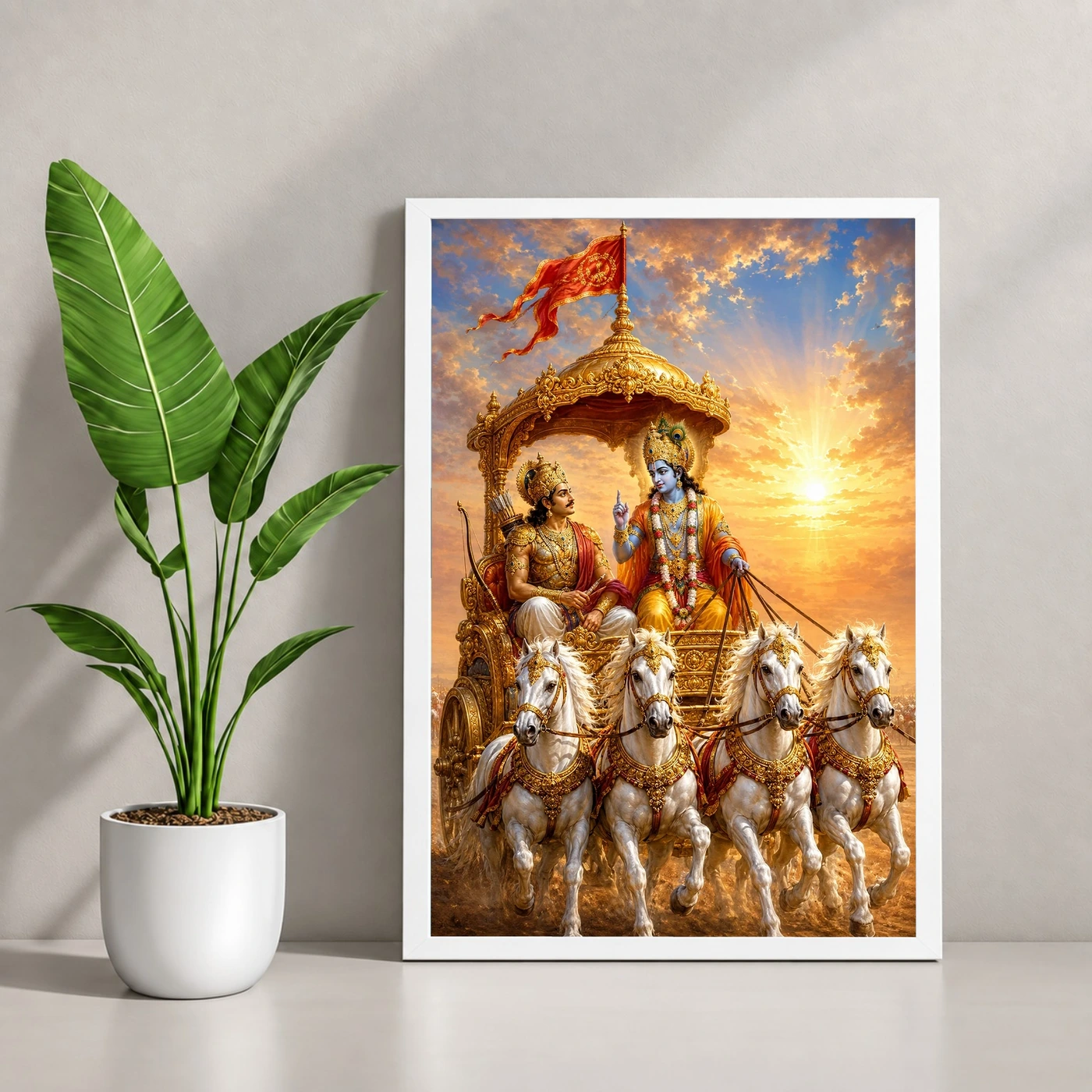 Krishna Arjuna — Bhagavad Gita Updesh Frame, view 4