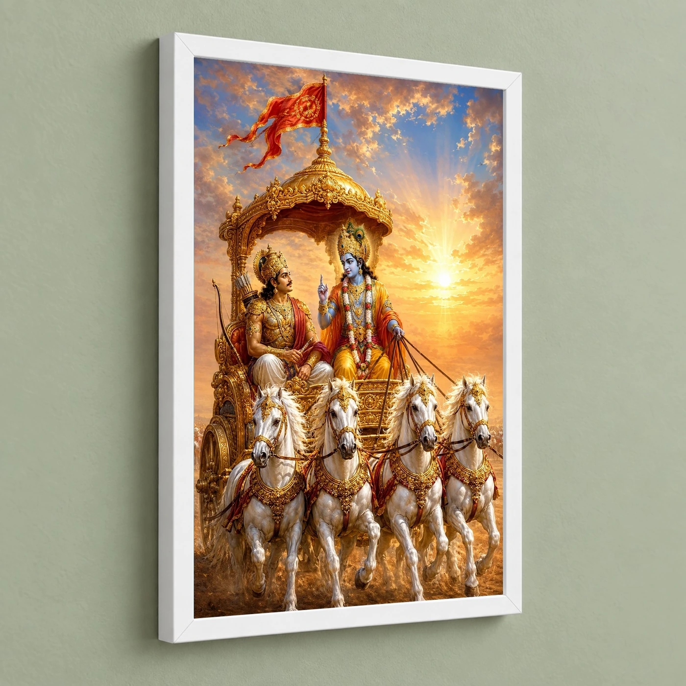 Krishna Arjuna — Bhagavad Gita Updesh Frame, view 5