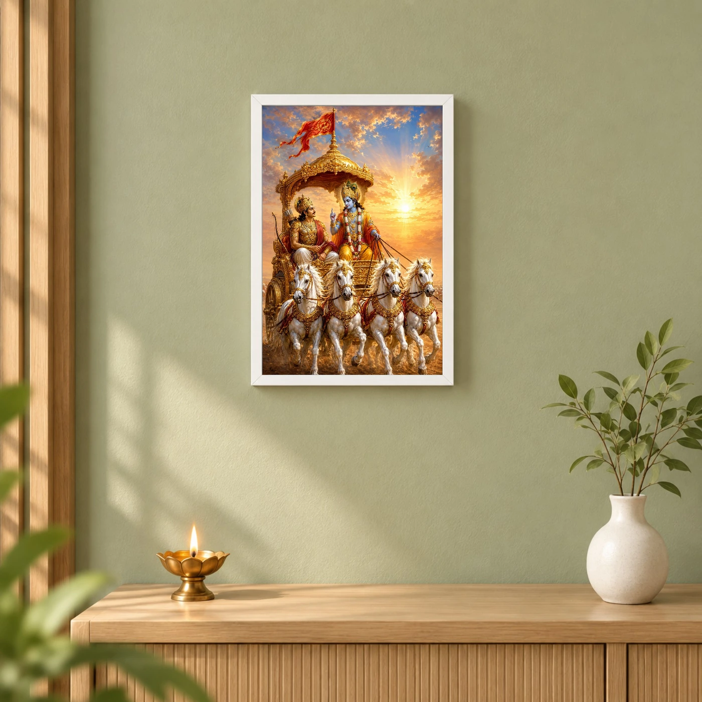 Krishna Arjuna — Bhagavad Gita Updesh Frame, view 6