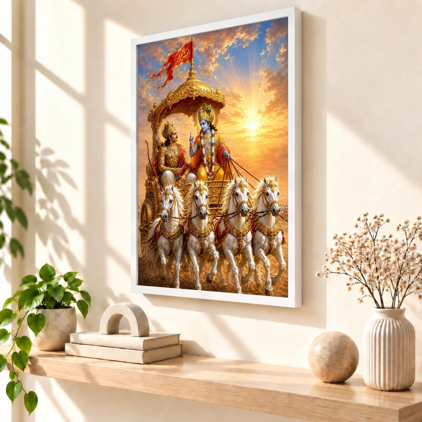 Krishna Arjuna — Bhagavad Gita Updesh Frame, view 7