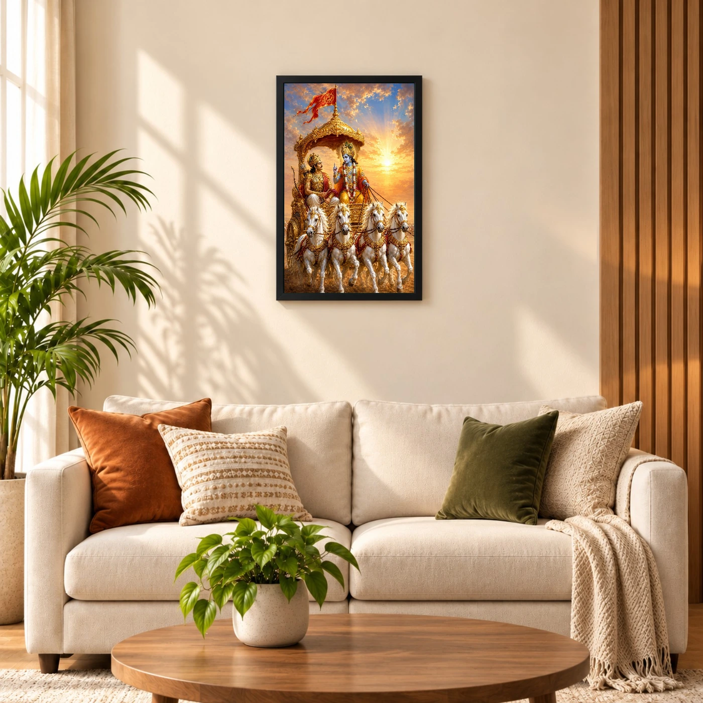 Krishna Arjuna — Bhagavad Gita Updesh Frame, view 8
