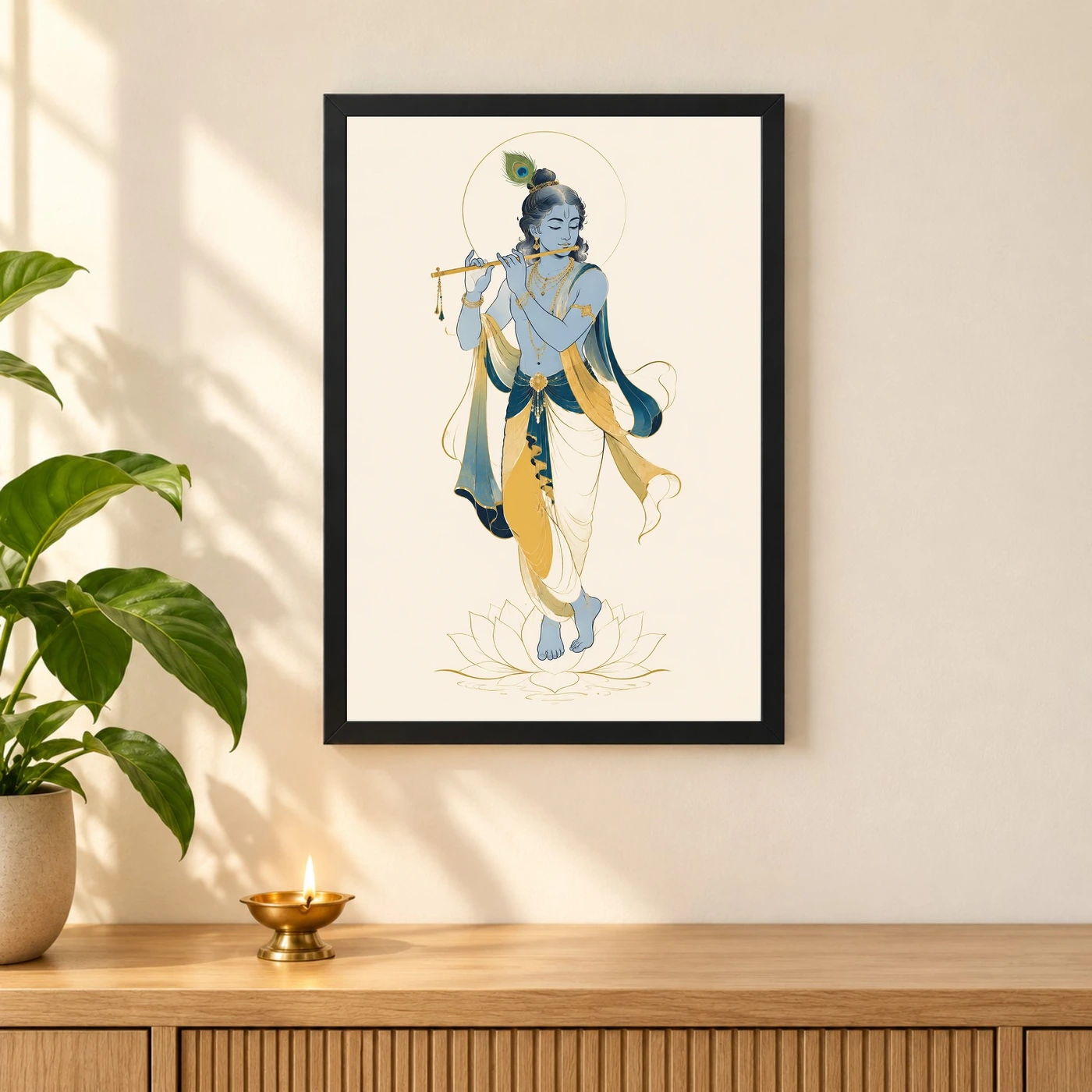 Krishna — Modern Minimalist Ivory Frame, view 3