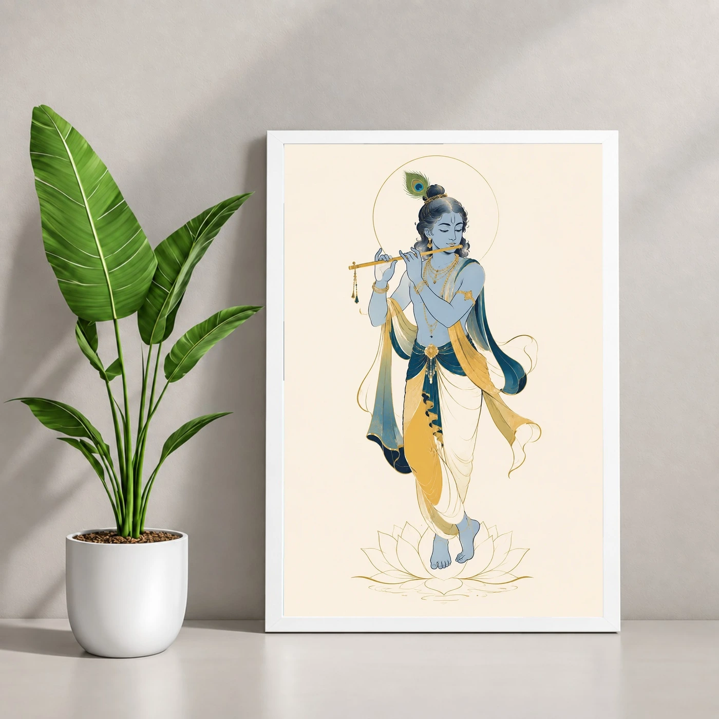 Krishna — Modern Minimalist Ivory Frame, view 4
