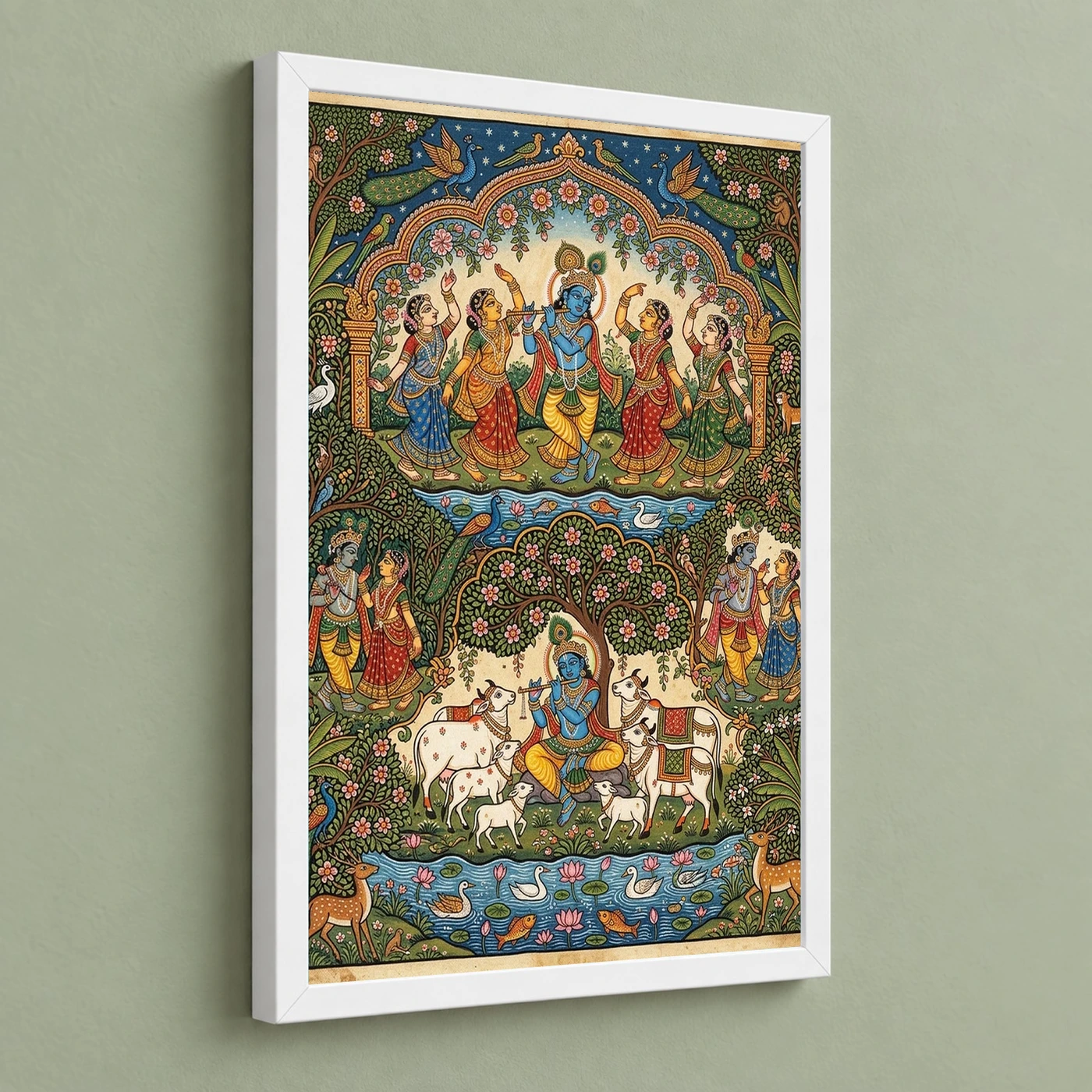 Krishna Pattachitra Odisha Folk Art Nature Pattern Photo Frame, view 5