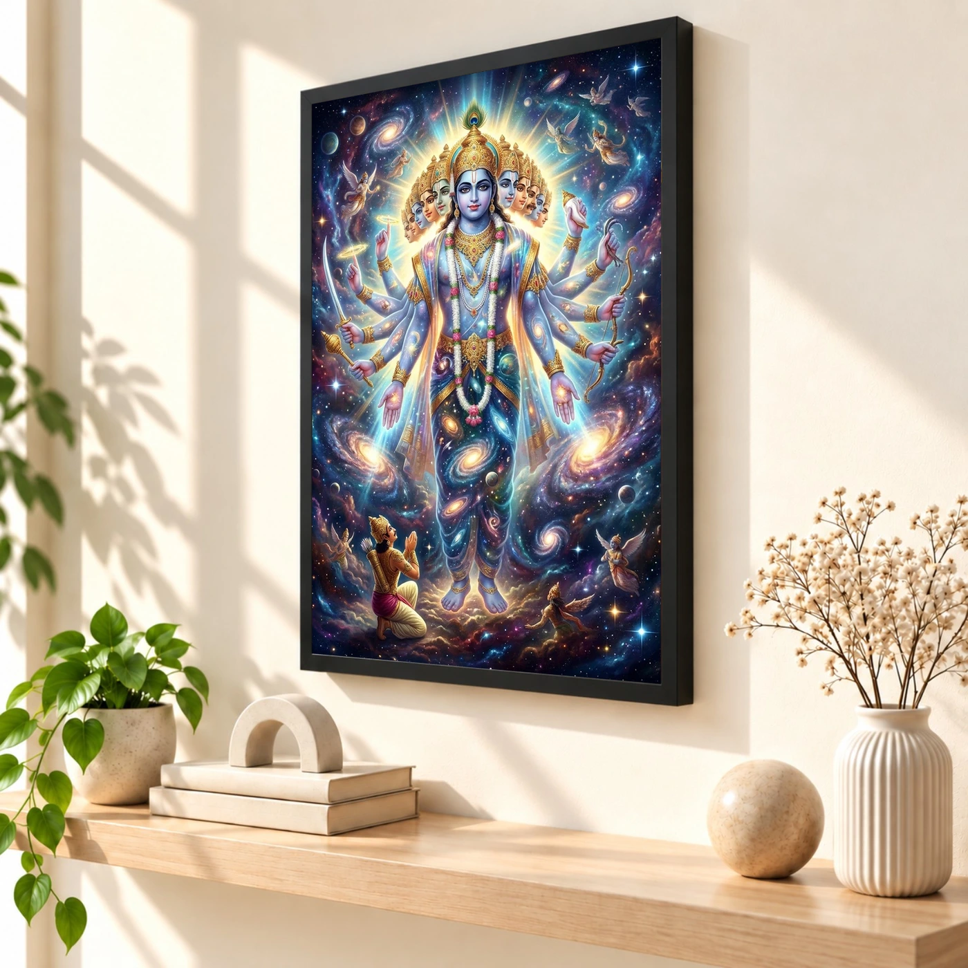 Krishna Vishwaroop Cosmic Form Universe Epic Spiritual Art Photo Frame, view 2