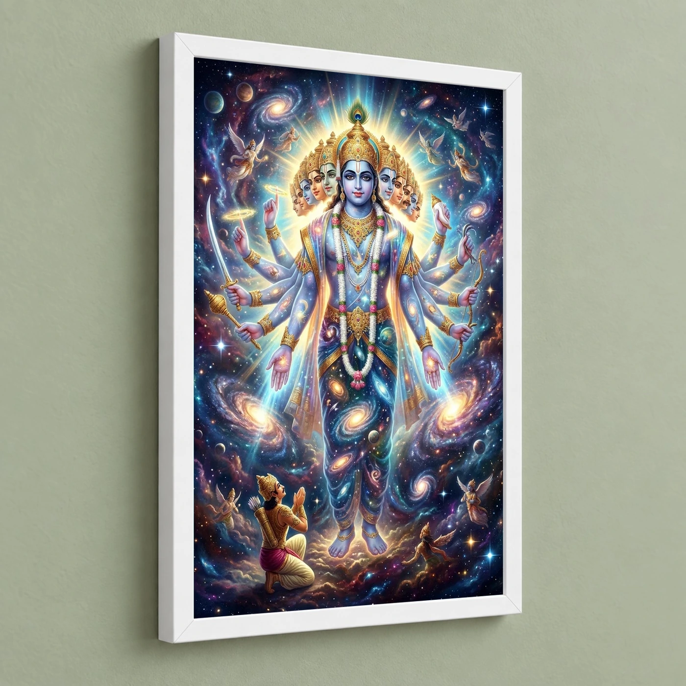 Krishna Vishwaroop Cosmic Form Universe Epic Spiritual Art Photo Frame, view 5